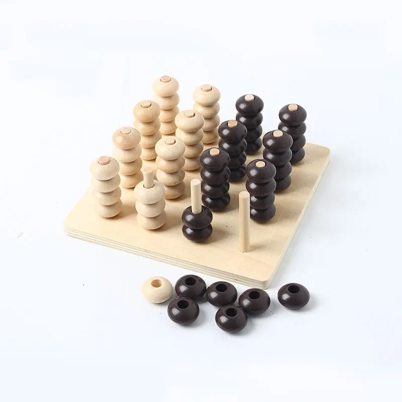 

Montessori Toy Wood Four In Line Toys for Children Sensory Educational Learning Toys Preschool for Baby Toys K2346F