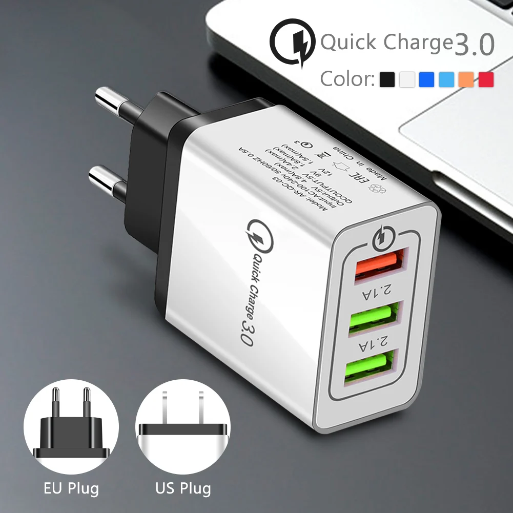 5 в Быстрая зарядка 3 0 USB Сетевое зарядное устройство с портами адаптер питания
