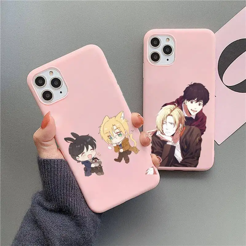 

Japanese Anime Banana Fish Anime Phone Case Candy Color for iPhone 11 12 mini pro XS MAX 8 7 6 6S Plus X 5S SE 2020 XR Cover
