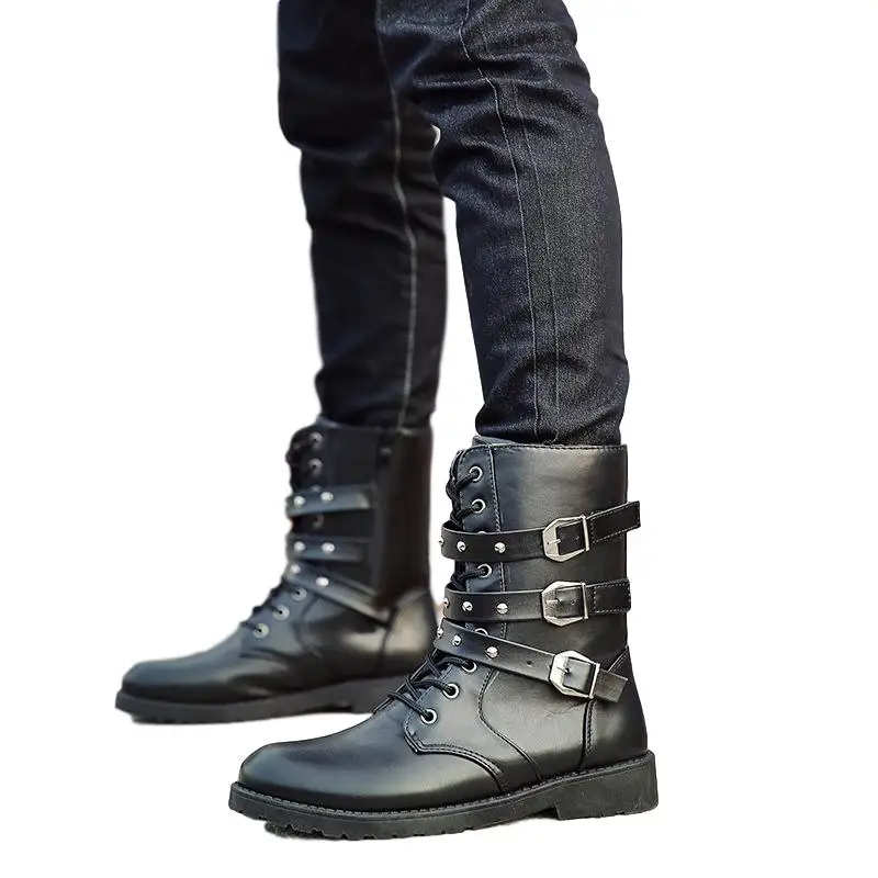 Idopy New Autumn Gothic Men Motorcycle 