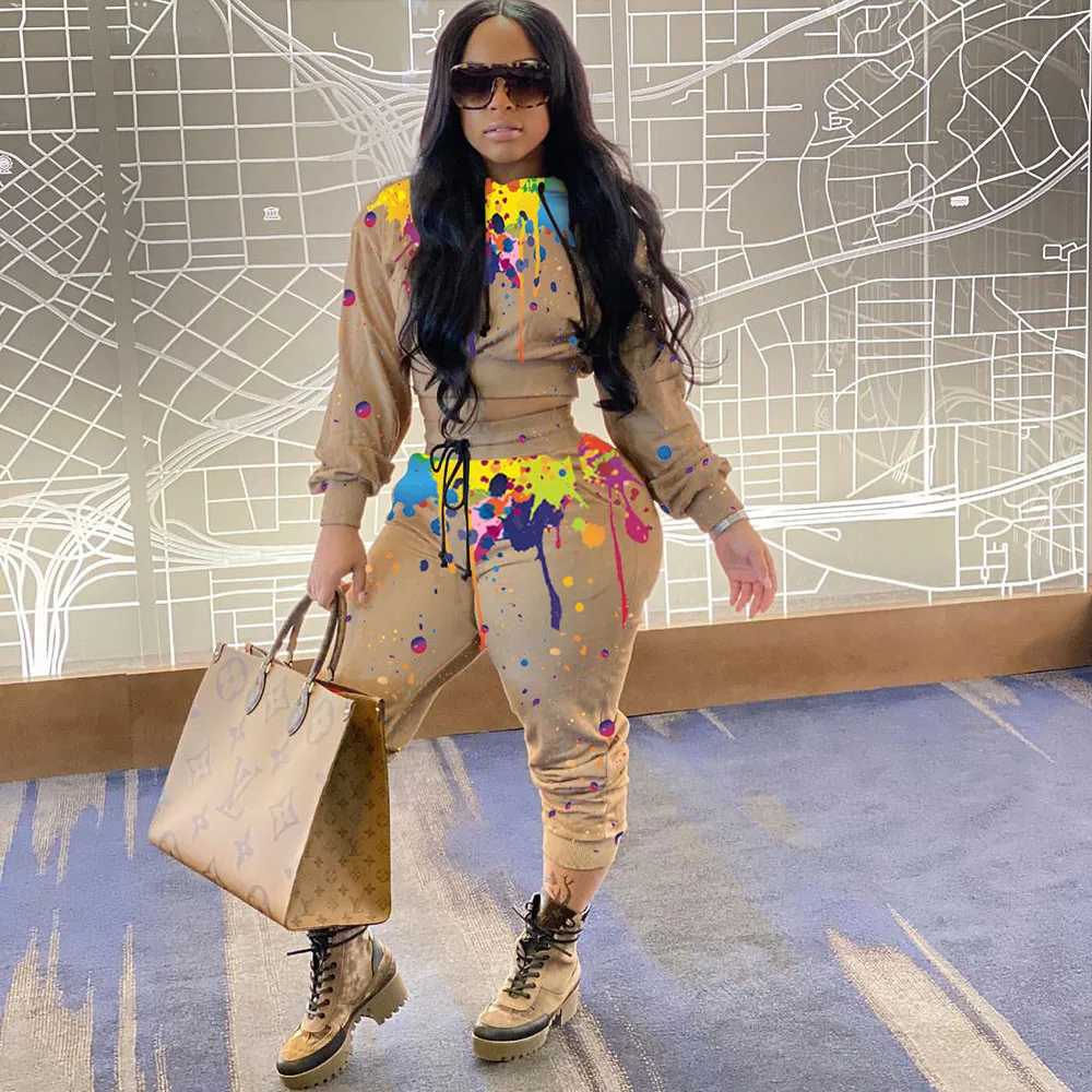 Женский спортивный костюм из двух предметов толстовка с капюшоном и спортивные