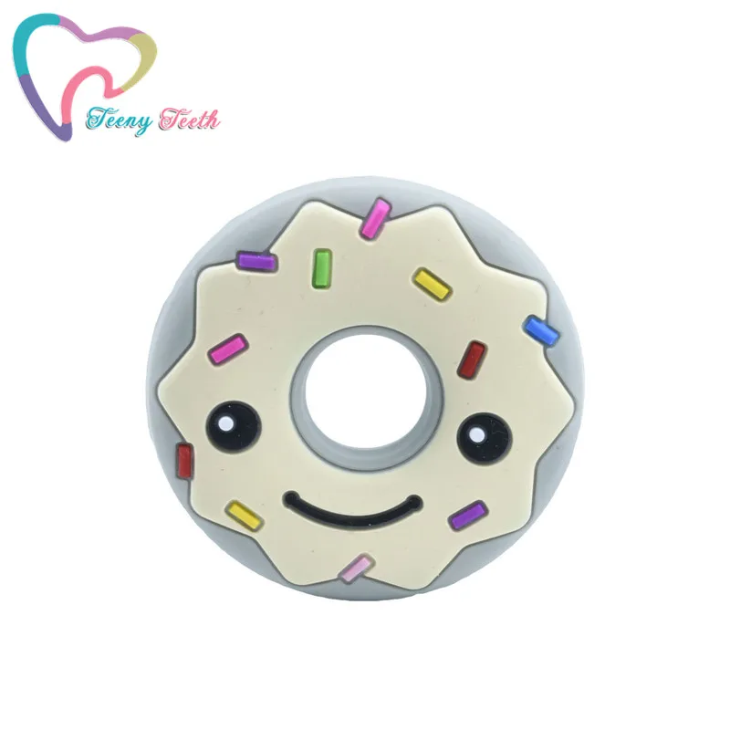 Teeny Teeth 1 PC Cartoon Smile Donut Silicone Baby Teether Nursing Accessories Pendant Jewelry Toddler Teething Toys | Украшения и