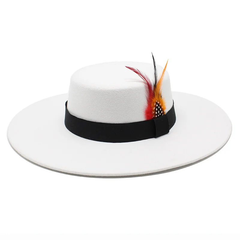 

2021 new classic retro British fedora hat for men and women imitation wool hat fashion top hat
