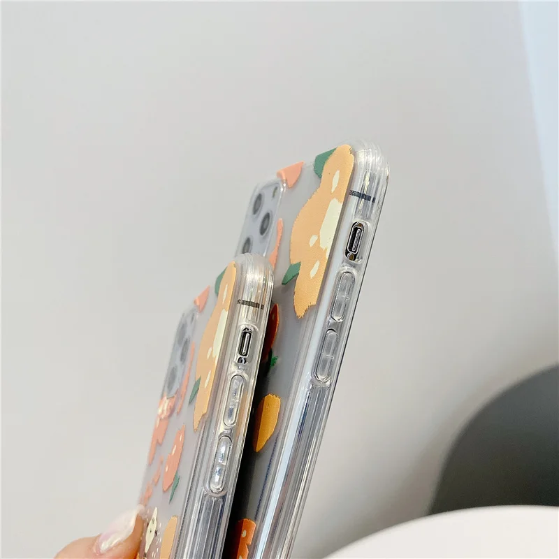 Abstract transparent flower case for iPhone 7 8 Plus 11 Pro soft tpu cover xs max xr x clear silicone art phone cases |