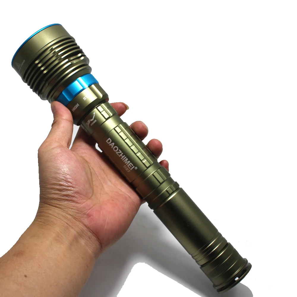 Jual 2019 Baru Menyelam Obor 7 X XM-L2 LED Lentera 200M Bawah Air 8000 Lumen Scuba Diving Senter Dive Obor Lampu Untuk Berburu