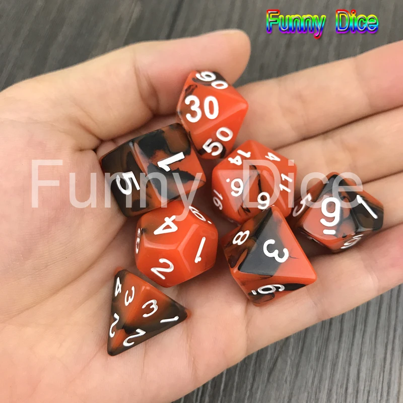 7 шт./компл. 2 цветные кости набор с эффектом туманности покер D & d D4 d6 d8 d10 % d12 d20