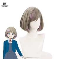 rolecos lovelive superstar cosplay wig tang keke grey short wig lovelive superstar keke tang synthetic hair heat resistant