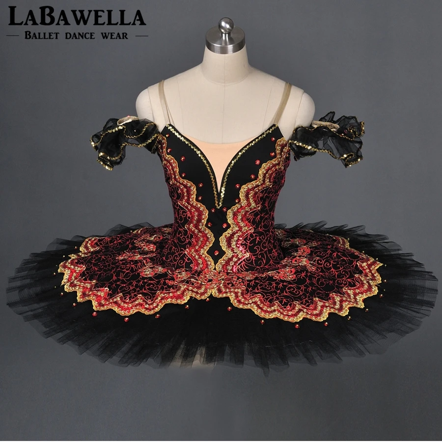 Испанская бордовая черная пачка для блинов Женская профессиональная балетная