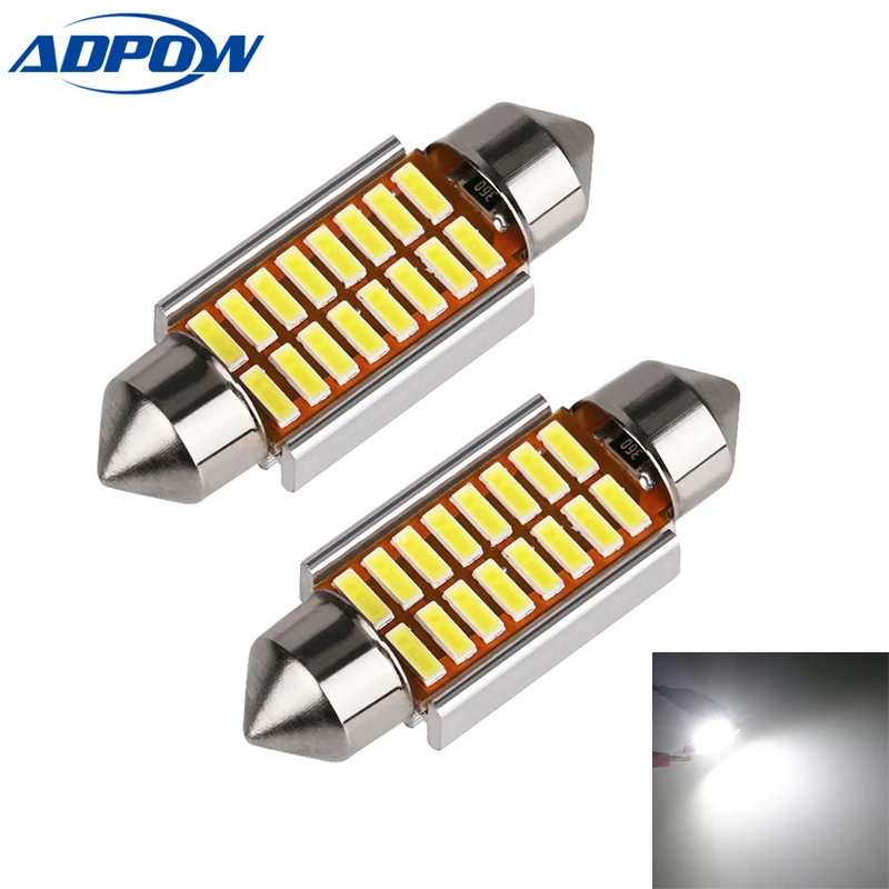 

Сверхъяркий внутренний купольный светильник C5W C10W 4014 SMD 31, 36, 39, 42 мм, Автомобильный светодиодный фестон, Canbus, белого цвета