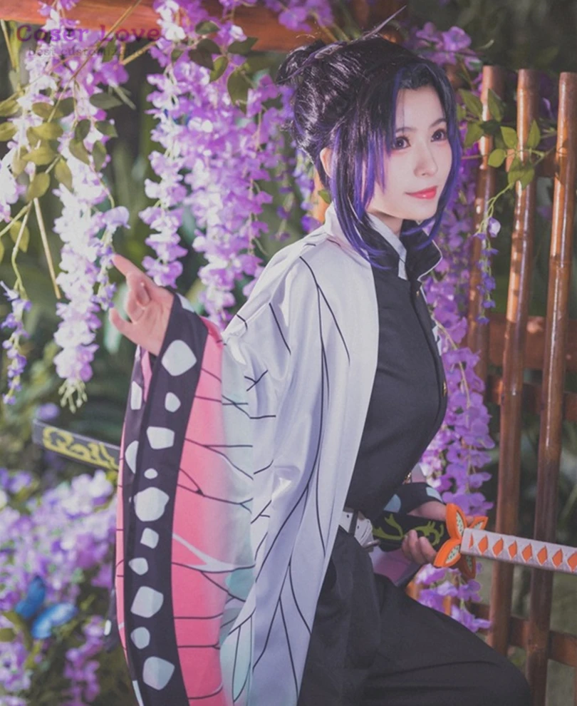 Убийца демона: Kimetsu no Yaiba Kochou Shinobu; карнавальный костюм на Хэллоуин; новогодний Рождественский Костюм