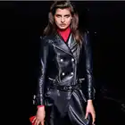 Куртка женская из натуральной кожи, на молнии, двубортная, 3xl, 2xl, размера плюс, 2020