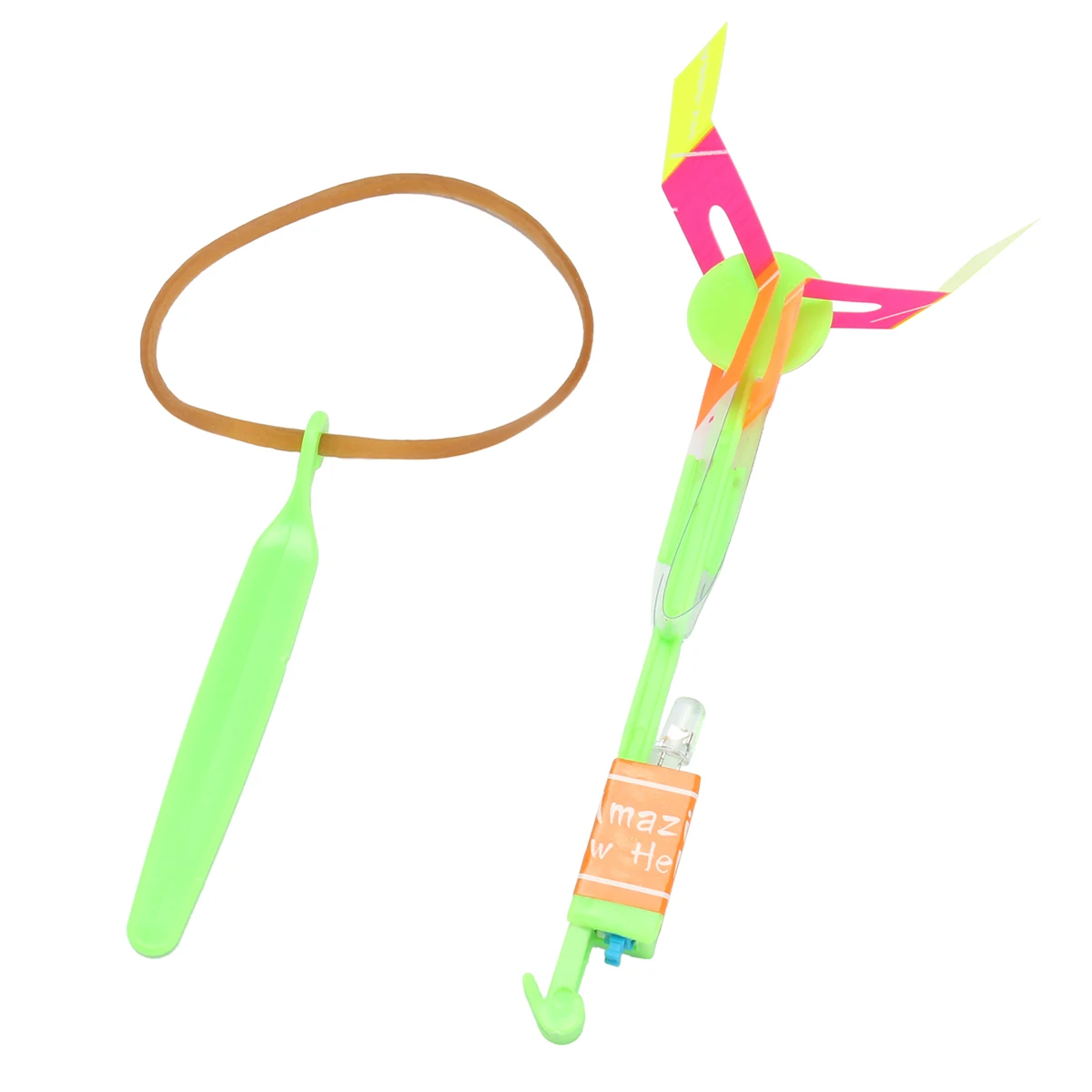 Набор из 12 игрушек для детей: вертящиеся стрелки на светодиодах, летающие самолеты и вертолеты, летающие зонтики.