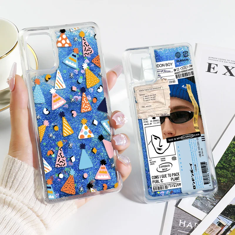 

Case For OPPO A5 Cases Glitter Coque For OPPO A53 A7 A9 A32 A33 Back Cover Oppo A5S A12 AX7 A7N A11K Bumper Liquid Quicksand