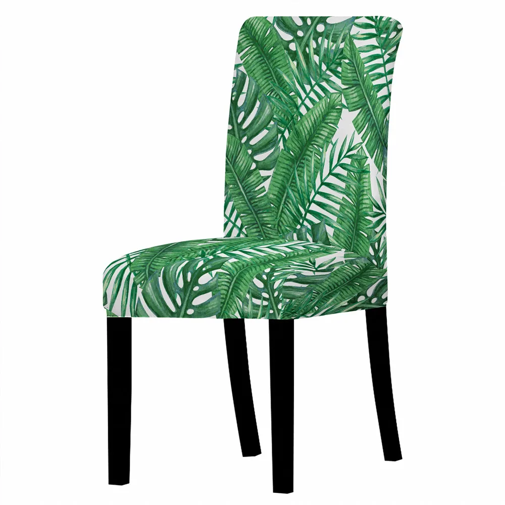 Чехол на стул из спандекса универсальный эластичный чехол с тропическими