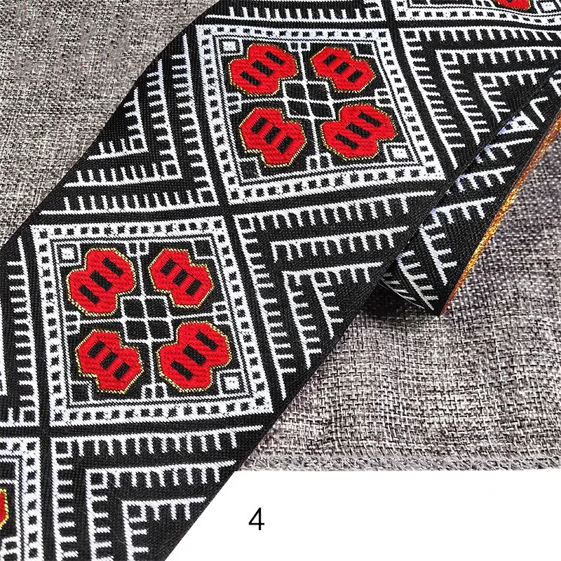 1 ярд вышивка этническая жаккардовая Плетеный тканый лента кружевная отделка