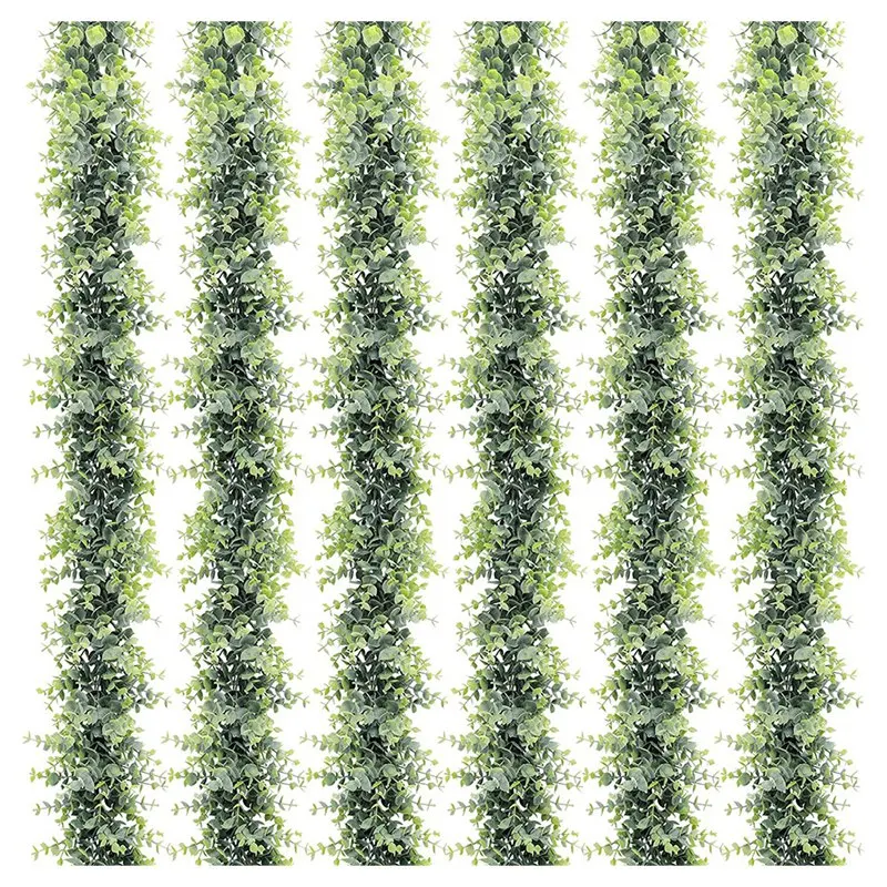 

Искусственная гирлянда эвкалипта 6 упаковок, искусственные лозы, искусственный эвкалипт, зеленая гирлянда, для свадьбы Вечерние/фона свода ...