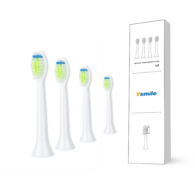 Сменные головки для зубной щетки Vsmile 4 8 или 12 мягких белых насадок | Бытовая