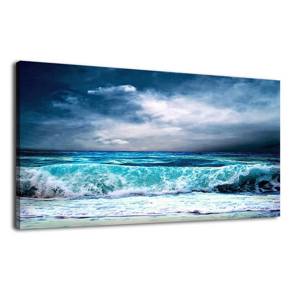 

Алмазная вышивка, квадратная круглая мозаика с изображением морской воды, картина с волнами, для рукоделия, с изображением голубого неба, ...