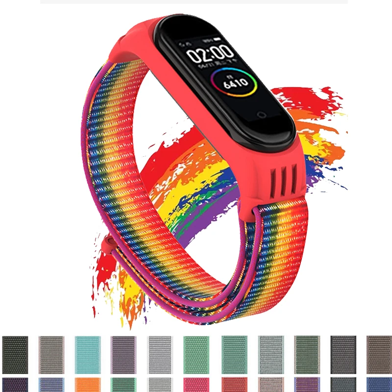 

Ремешок нейлоновый для Mi Band 6 5 4 3, спортивный браслет для xiaomi mi band 3 4 5 6