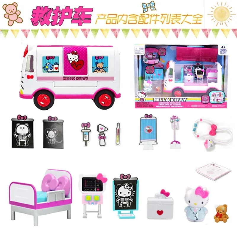 Оригинальная Аниме Кукла Hello Kitty самолёт автобус спасательная коробка Детские