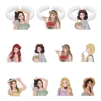 disney summer style princess shape cartoon adjustable white ring resin acrylic ring party accessories jewelry new fashion fsd379