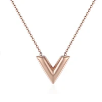 26 letter v pendant necklace womens necklace new fashion metal pendant accessories party jewelry three colors