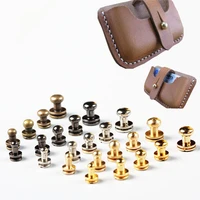 10 sets round head leather craft metal double cap rivets solid nail buckles bag belt clothing shoes collar decor screws studs