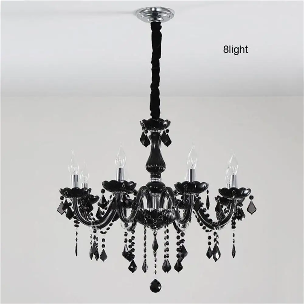 Современная хрустальная люстра черные украшения для гостиной домашнее