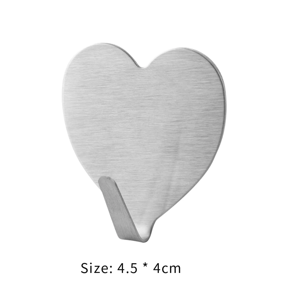 

Heart Shaped Stainless Steel Seamless Hook Adhesive Paste Wall Kitchen Metal Love Hook Room Decor Dream Catcher Hook Hanger