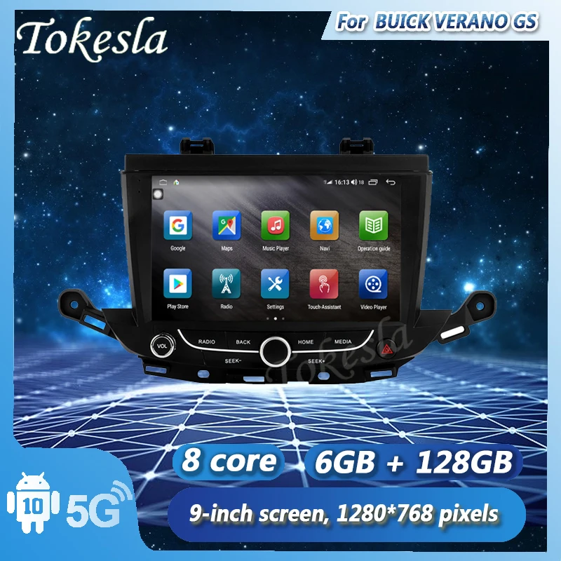 

Tokesla For OPEL ASTRA K 2016-2017 BUICK VERANO GS Android Car Radio DVD Intelligent System Central Multimedia Touch Screen MP5
