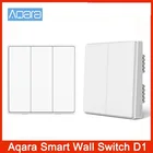 Умный выключатель Aqara D1 Zigbee, Беспроводной Выключатель с 3 кнопками, с нулевым голосовым управлением, для Xiaomi Mijia Mi Home Kit