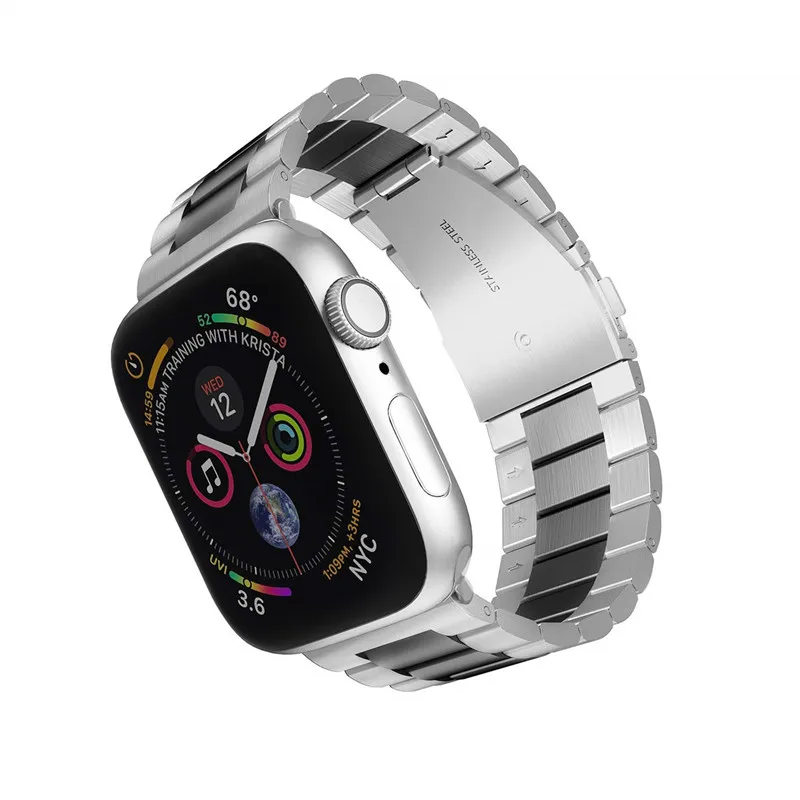 Браслет из нержавеющей стали, совместимый с Apple watch series 5 4 40 мм 44 мм, браслет со звеньями для iwatch 3 2 1 38 мм 42 мм