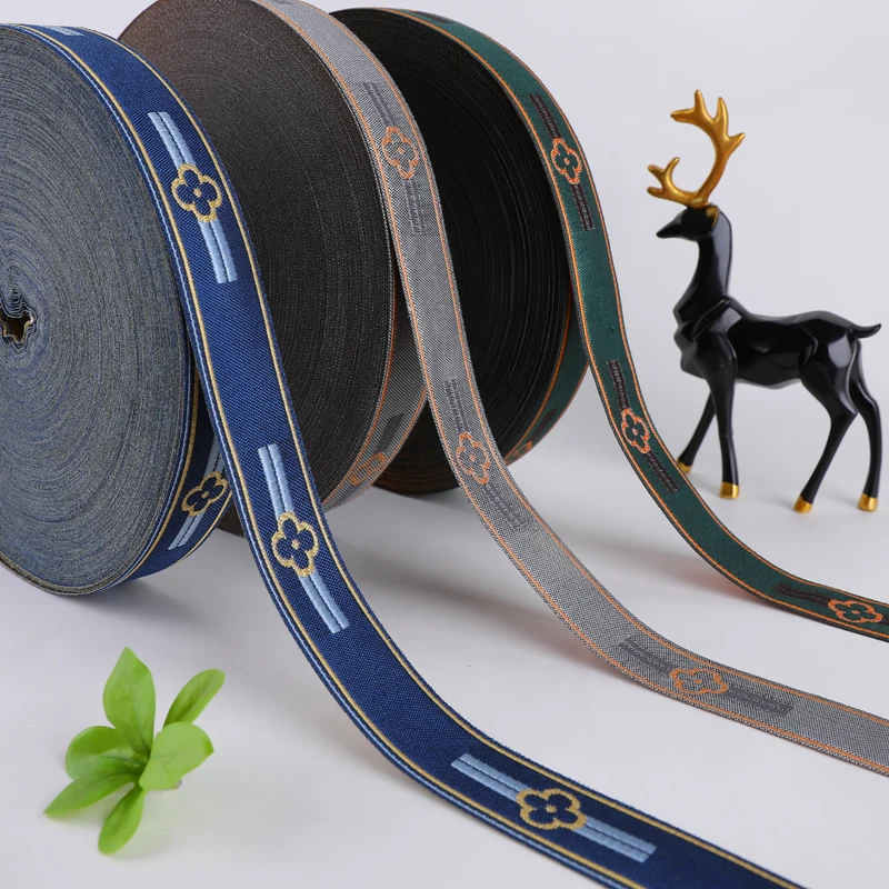 

QGVLish 25M/lot 3cm Wide Flower Jacqurd Lace Ribbon Belt Curtain Lace Trim Webbing DIY Sewing Sofa Garment Curtain Accessories