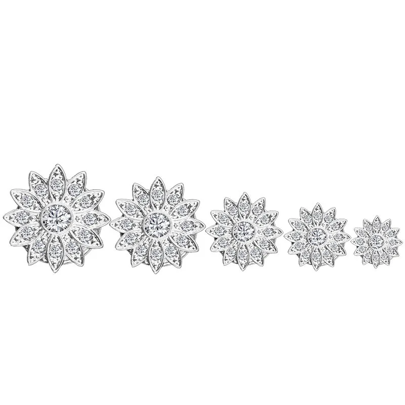 1 пара затычки и туннели солнечные цветы нержавеющая сталь циркон кристалл