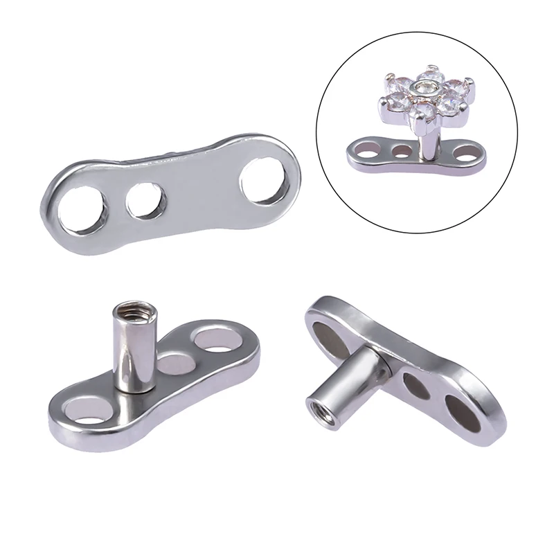 

1pc G23 Titanium Surgical Steel Dermal Anchor Skin Diver Base Surface Piercing Micro Retainers Hide-it Implants Body Jewelry 16G