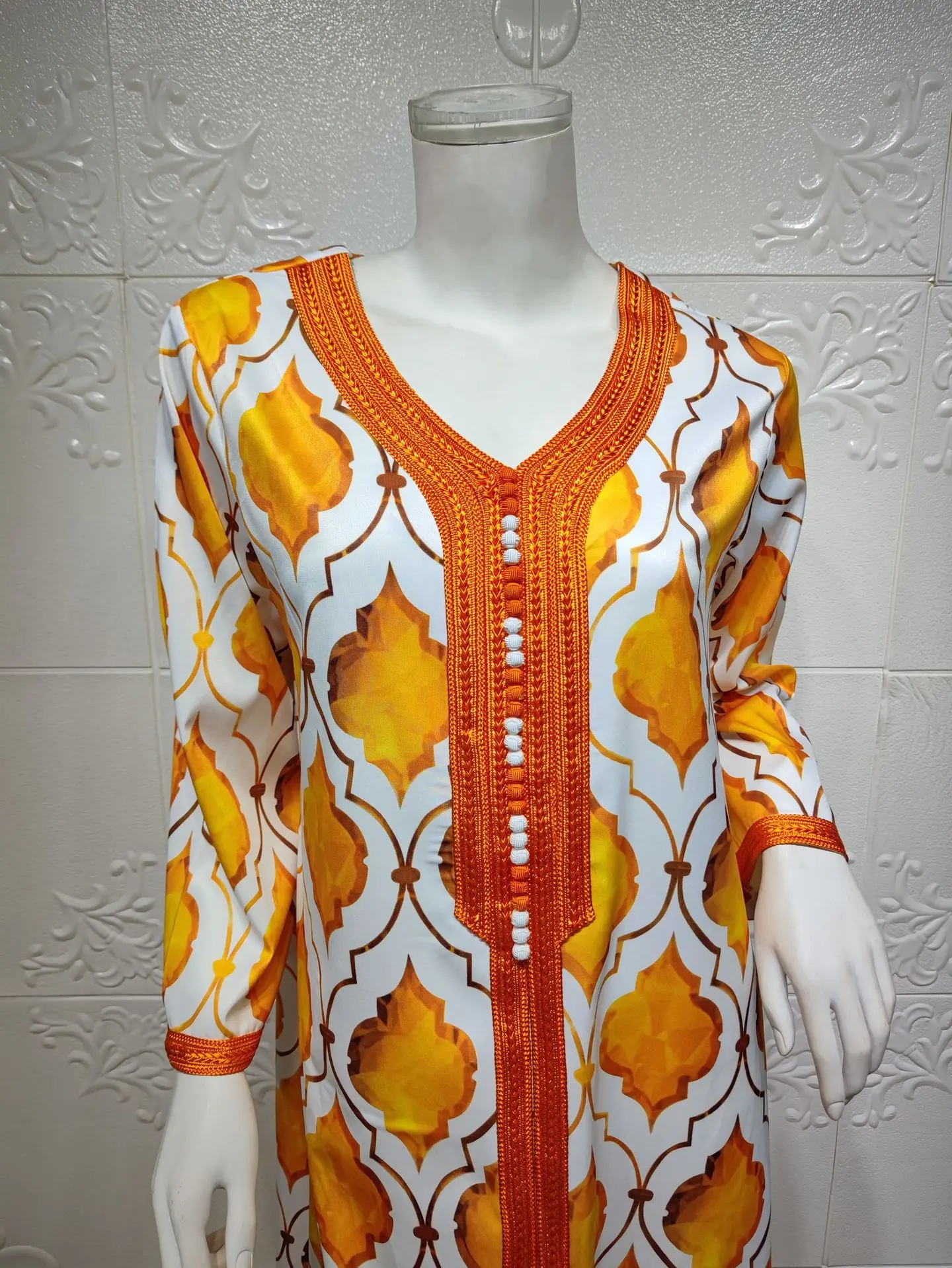 

Donsignet Muslim dress Ramadan Robe Jalabiya Loose plus Size Print Long Dress middle east dubai abaya turkey muslim fashion robe