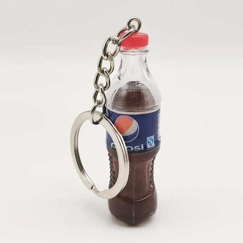 

Ins Hot Fashion Drink Bottle Handmade Resin Charms Keychain Men Key Ring Chain Jewelry Women Bag Car Trinket Gift Souvenirs