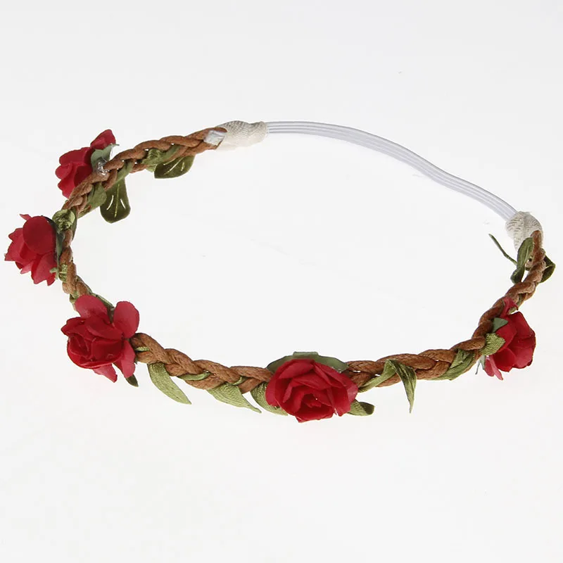 

Fashion Toddler Baby Girls Flower Wreath Garland Elastic Kids Floral Hairband