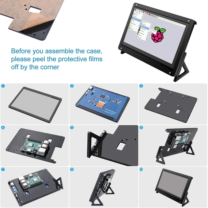 7 дюймов емкостный сенсорный экран Пресс ЖК дисплей Дисплей для Raspberry Pi 3B/3B + Экран