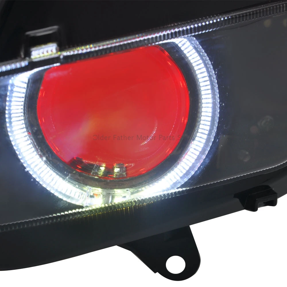 

White Angel Red Demon Eyes Motorcycle Modified Assembled Auto HID Projector Conversion Headlight For Honda CBR 600 RR 2013-2018