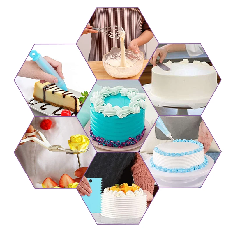 

165pcs/set Cake Turntable Set Multifunction Cake Decorating Tool Kit Pastry Nozzles Fondant Tool Kitchen Dessert Baking Supplies