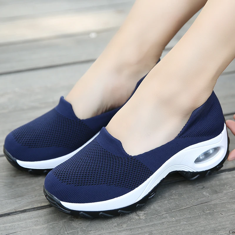 

WDHKUN 2020 Womens Flats Slip on Shoes for Women Sock Sneakers Platform 2020 Comfortable Soft Ladies Spring Shoes