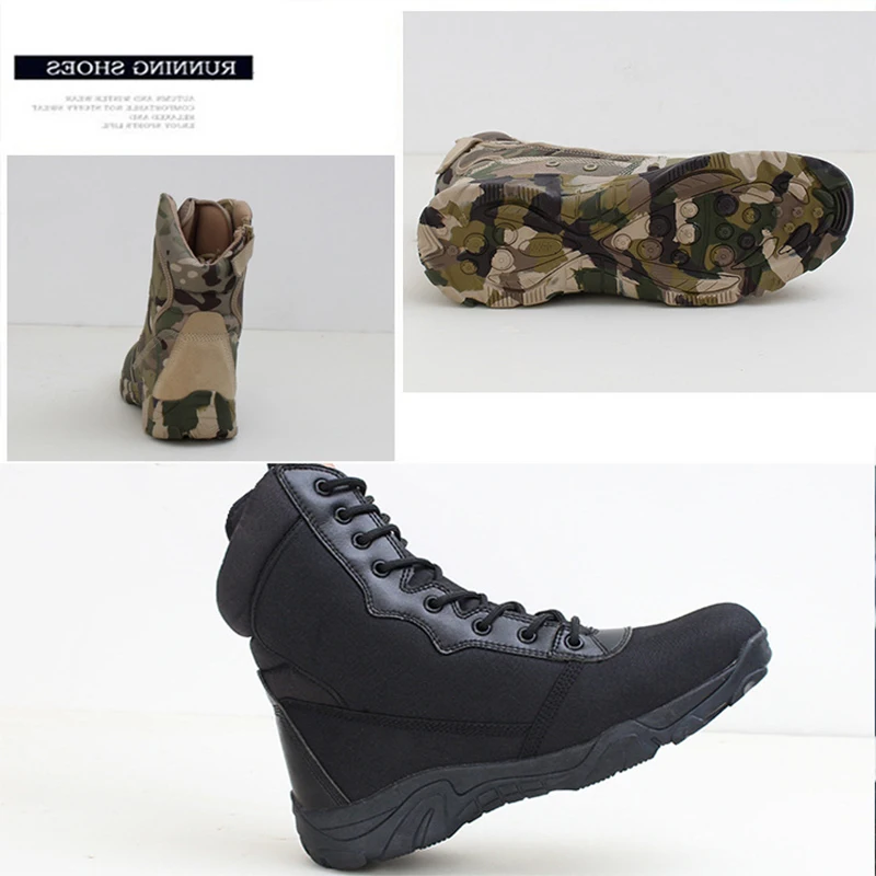 

Outdoor Python Pattern Camouflage Military Boots Men's Motorcycle Boots Walking Waterproof and Breathable Combat Boots