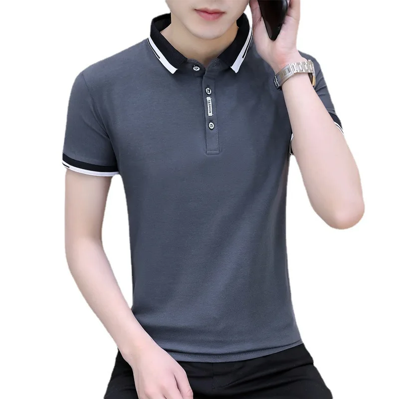 

Футболка мужская с коротким рукавом, хлопковая верхняя одежда, рубашка-поло, летний тренд