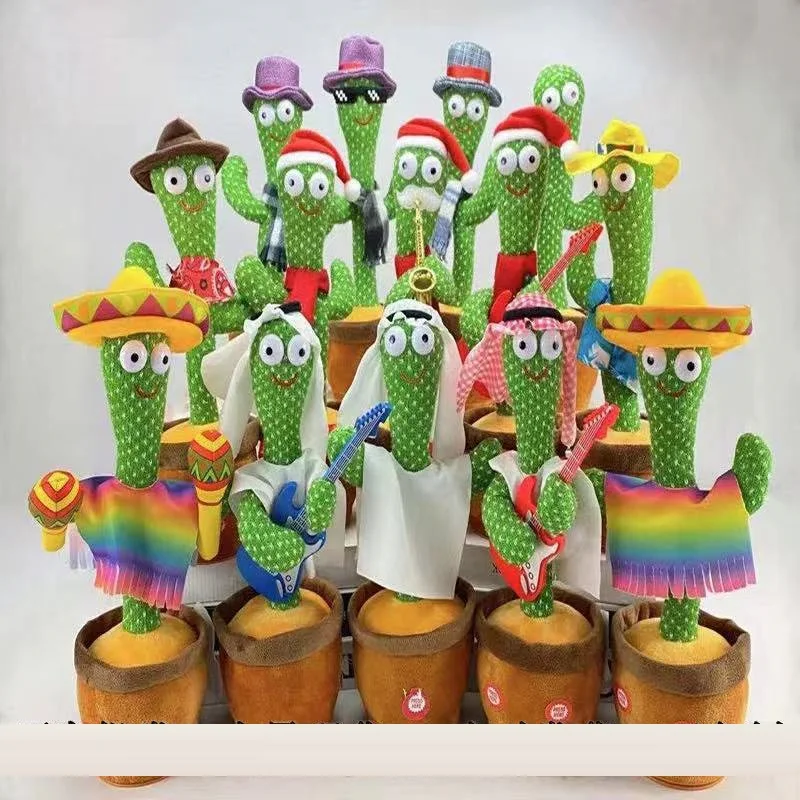 

32cm Dancingcactus' Dancing Cactus Can Sing Talk And Dance With Lighted Cactus Plush Toys 120 Songs Learn To Speak And Sing