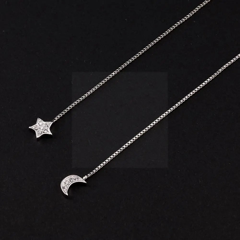 Длинные висячие серьги со звездой и Луной кисточками модные женские свадебные