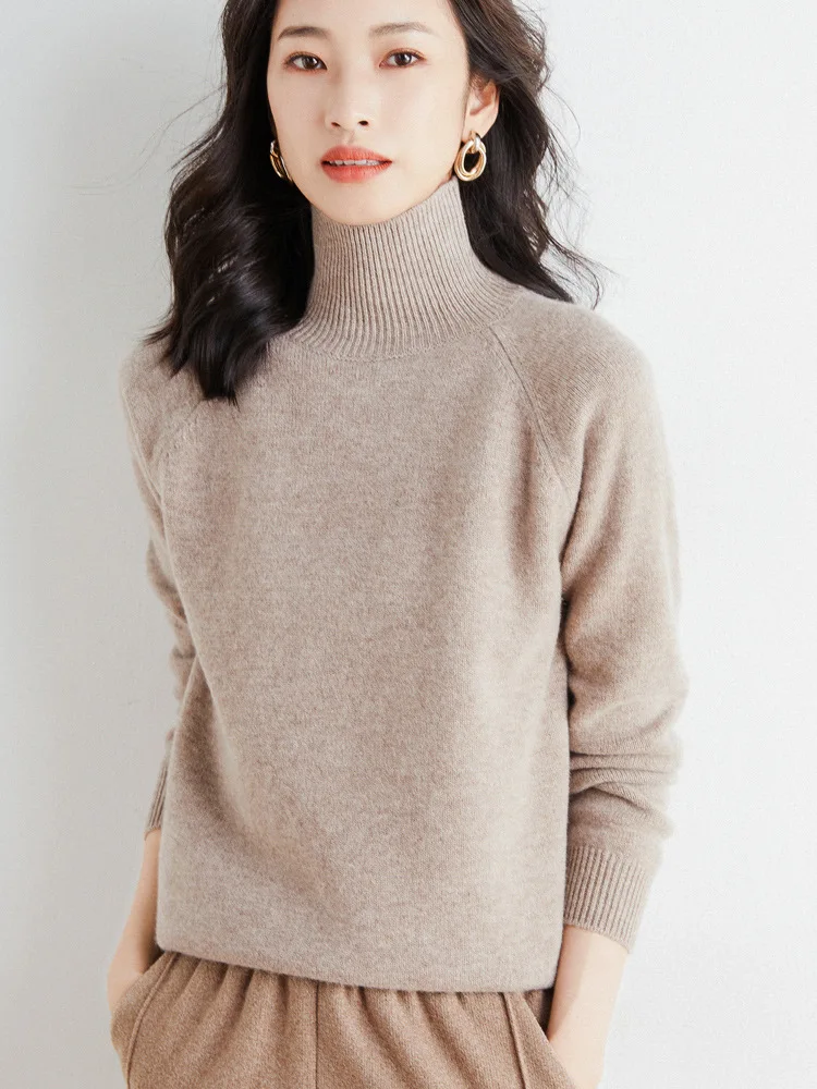 

Лидер продаж, женский свитер, 100% чистый кашемир, вязаные пуловеры, новая водолазка, женские модные топы, вязаная одежда, плотный свободный дж...