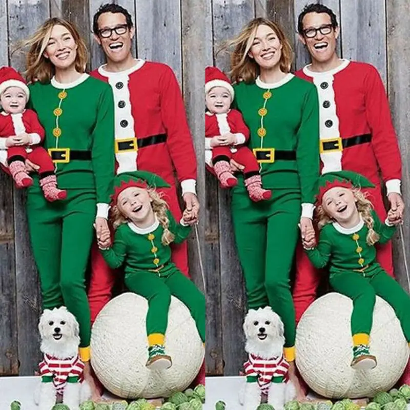 Pudcoco Одинаковые комплекты для семьи Пижамный комплект на Рождество