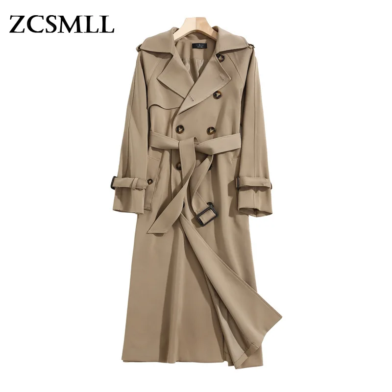 

ZCSMLL Star Same Style Mid-length Windbreaker Women Autumn Winter 2021 New Temperament Long Sleeve Loose Casual Coat