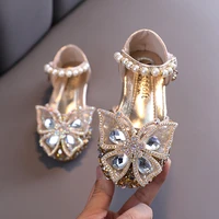 fashion girls sequin lace bow kids shoes girls cute pearl princess dance single casual shoe new childrens party wedding shoes
